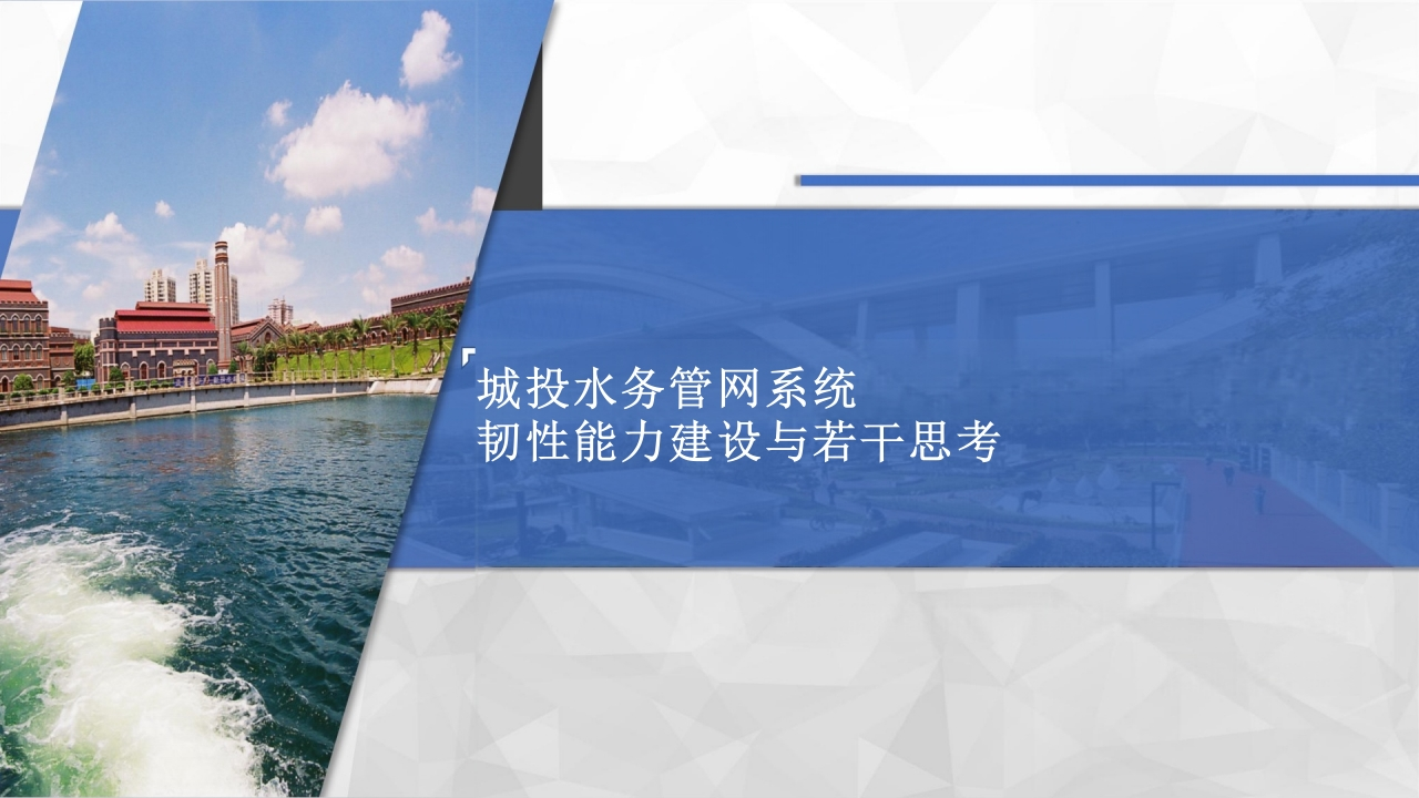 城投水务管网系统韧性能力建设与若干思考[23页PPT]